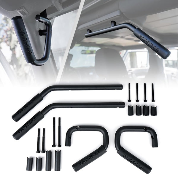 Heavy-Duty Steel Roll Bar Grab Handles – Fits 2007–2018 Jeep Wrangler JK/JKU | Bolt-On Design