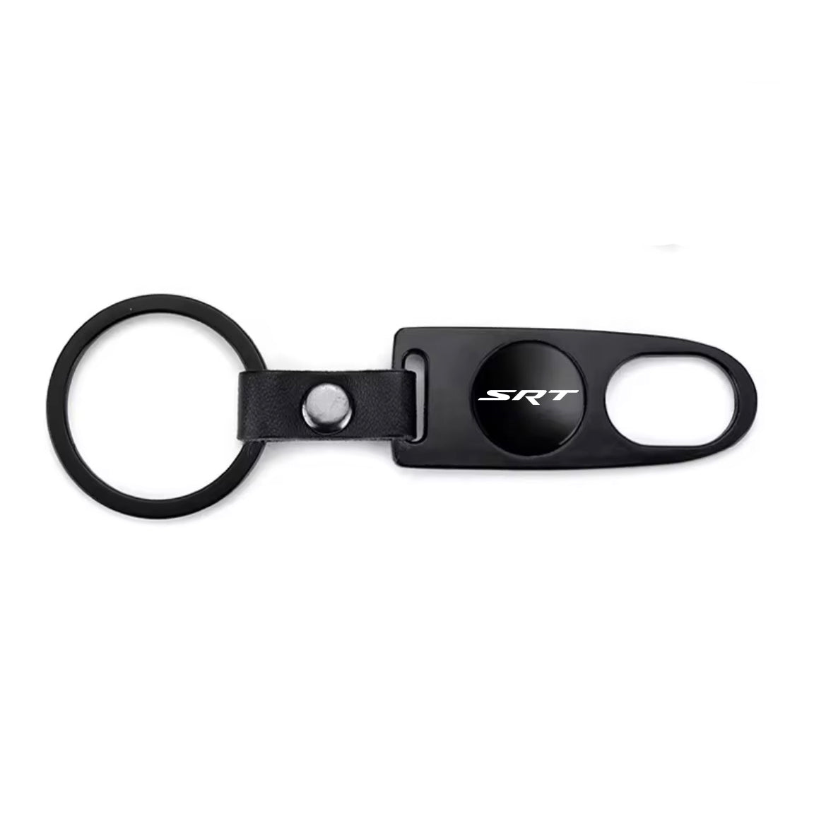 SRT Black Keychain & Tire Valve Cap Set Zinc Alloy Black Caps Kit