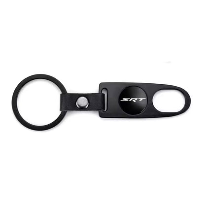 SRT Black Keychain & Tire Valve Cap Set Zinc Alloy Black Caps Kit