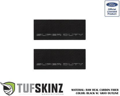 Door Sill Protection Overlays (Real Carbon Fiber) Fits 2017-2020 Ford Super Duty