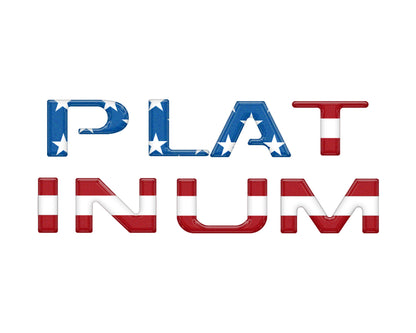 Platinum Tailgate Letter Inserts Fits 2023-2024 Ford Super Duty Platinum & 2025-2026 Platinum Plus