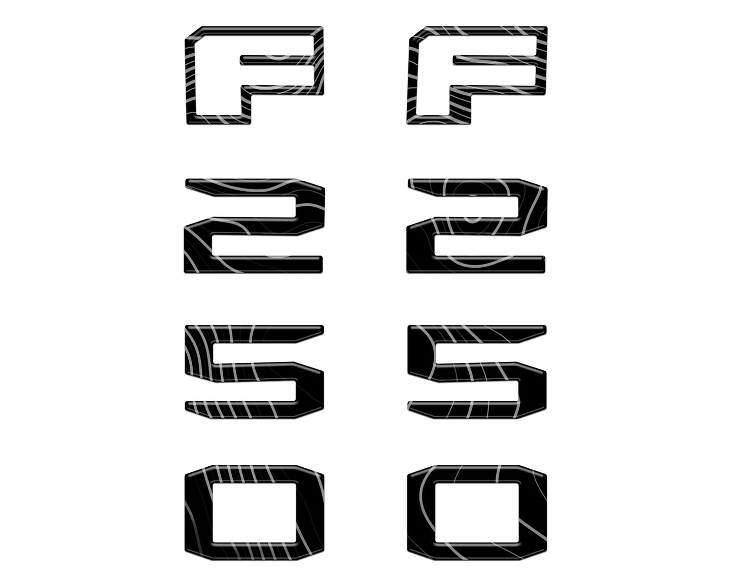 Fender Badge Letter Overlays Fits 2023-2026 Ford Super Duty