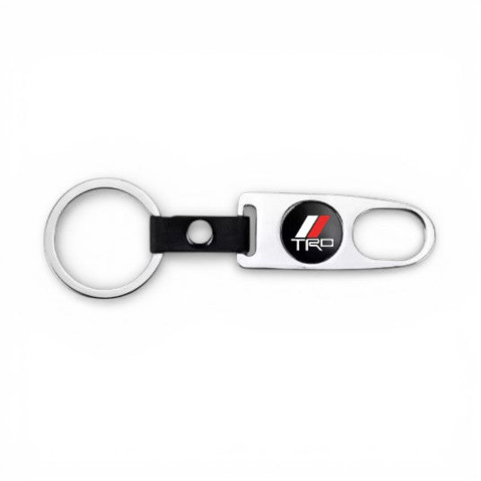 TRD Style Silver Keychain & Tire Valve Caps Set Zinc Alloy Chrome Cap Kit