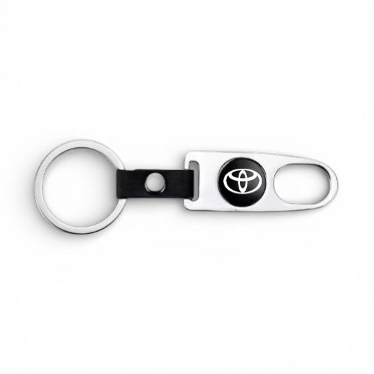 Toyota Chrome Keychain & Tire Valve Caps Set Zinc Alloy