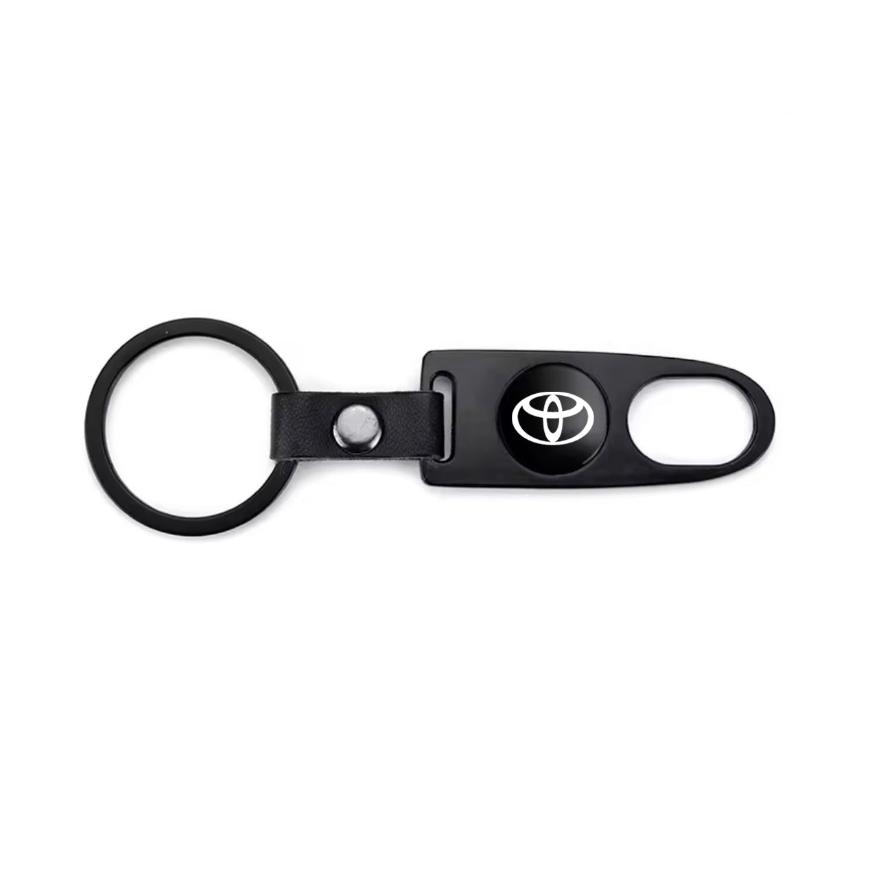 Toyota Black Keychain & Valve Cap Bundle – Keychain + 4 Aluminum Tire Valve Caps