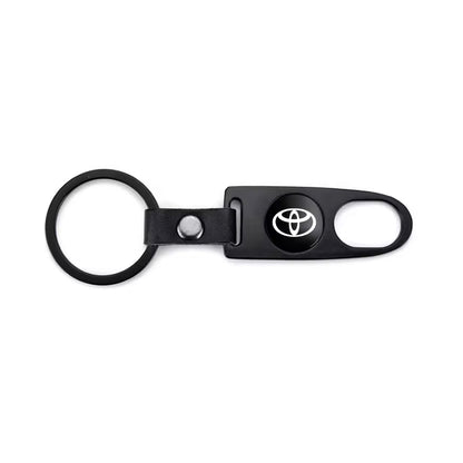 Toyota Black Keychain & Valve Cap Bundle – Keychain + 4 Aluminum Tire Valve Caps
