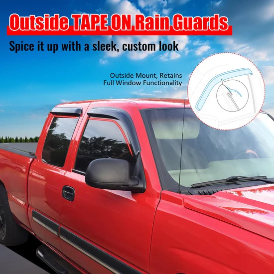 Window Visor for Chevy Silverado GMC Sierra Extended Cab 1999-2006 Acrylic