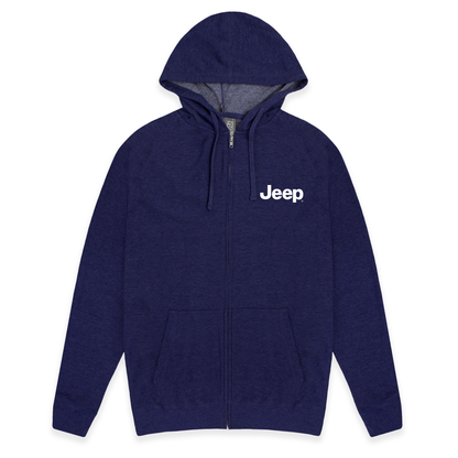 Mens Jeep® Text Zip French Terry Hooded Sweatshirt