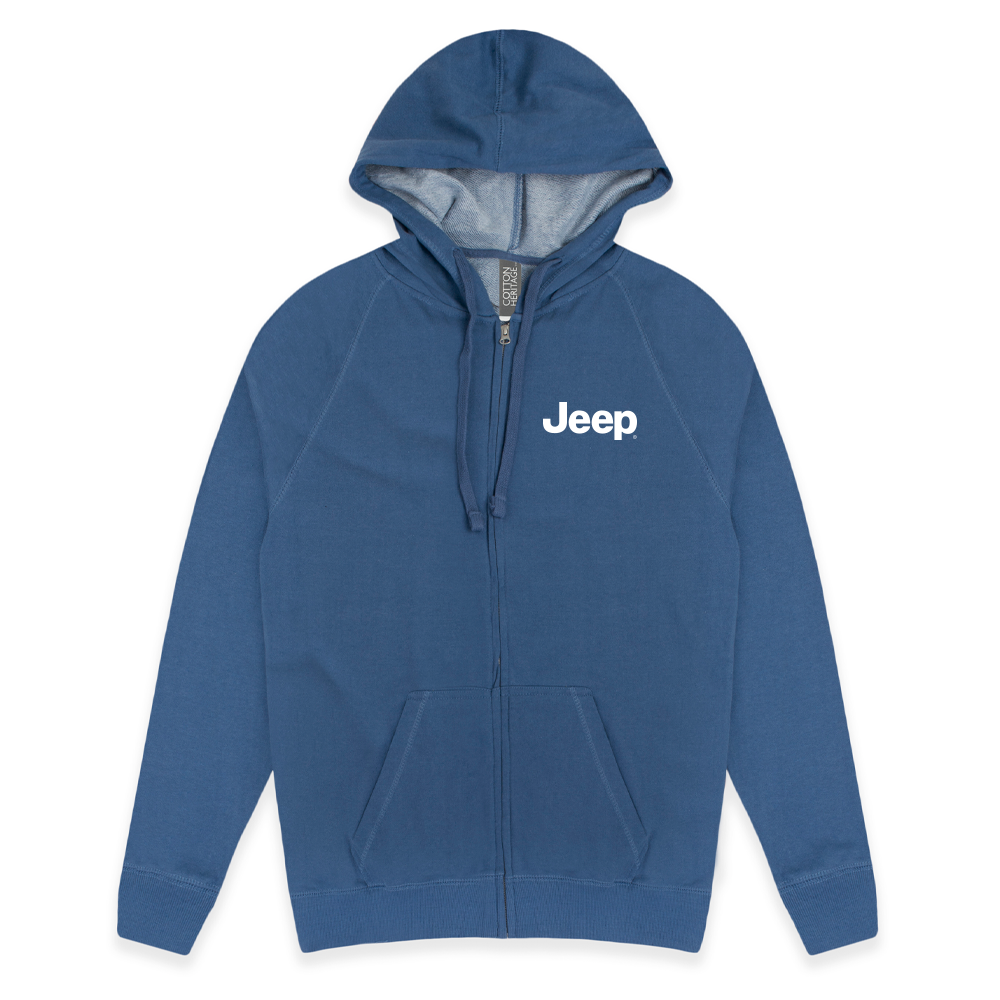 Mens Jeep® Text Zip French Terry Hooded Sweatshirt