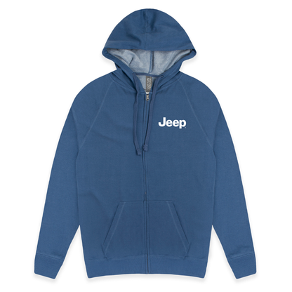 Mens Jeep® Text Zip French Terry Hooded Sweatshirt