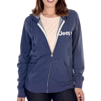 Mens Jeep® Text Zip French Terry Hooded Sweatshirt