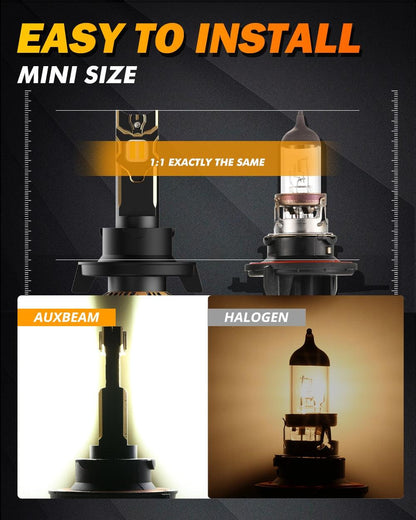 H13 LED Headlight Bulbs for 2010–2020 Jeep Wrangler – High/Low Beam Upgrade