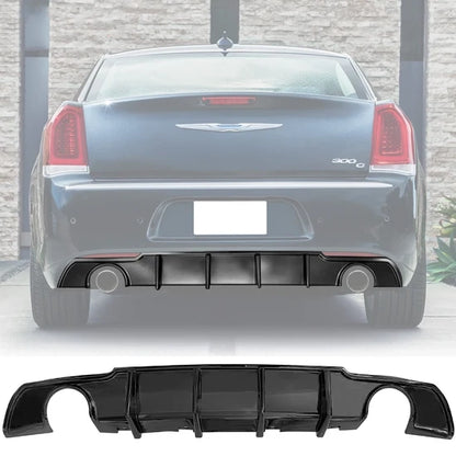 Rear Diffuser Lip for Chrysler 300 2015-2023 4 Shark Fin Style PP