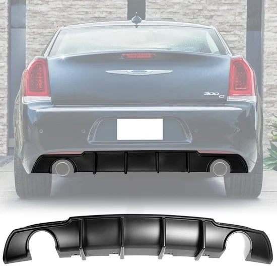 Rear Diffuser Lip for Chrysler 300 2015-2023 4 Shark Fin Style PP