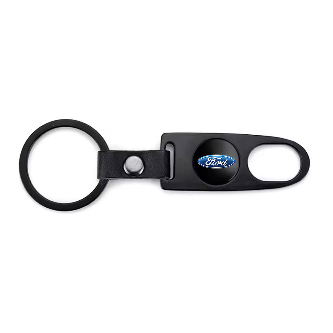 Ford Black Keychain & Tire Valve Caps Set Zinc Alloy Black Cap Kit