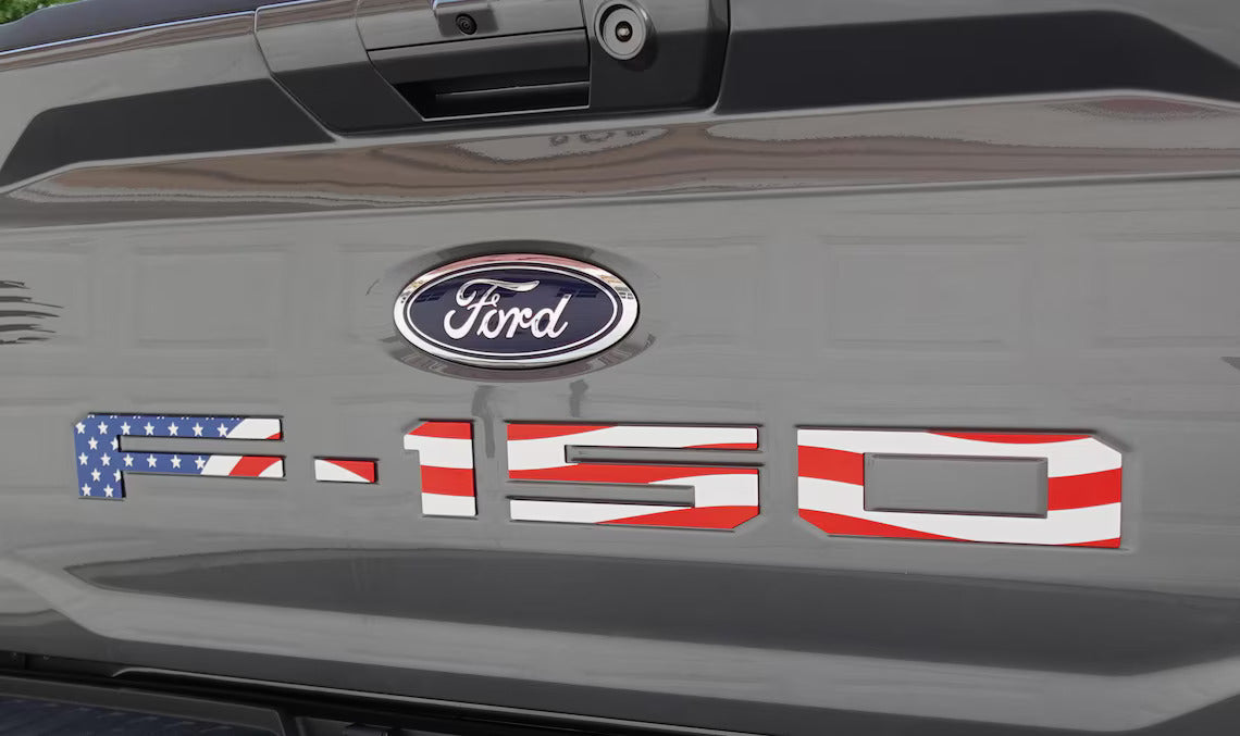 F-150 USA American Flag Raised Tailgate Insert Letters 2021-2026