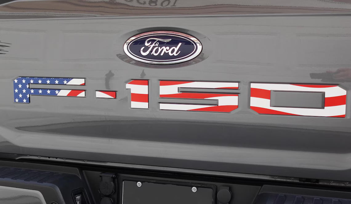 F-150 USA American Flag Raised Tailgate Insert Letters 2021-2026