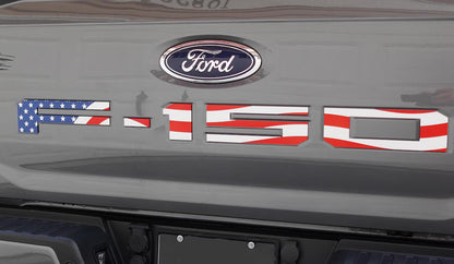 F-150 USA American Flag Raised Tailgate Insert Letters 2021-2026