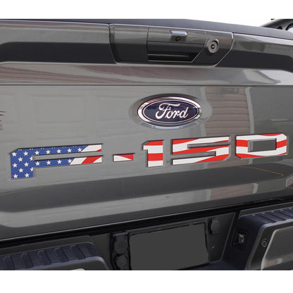 F-150 USA American Flag Raised Tailgate Insert Letters 2021-2026