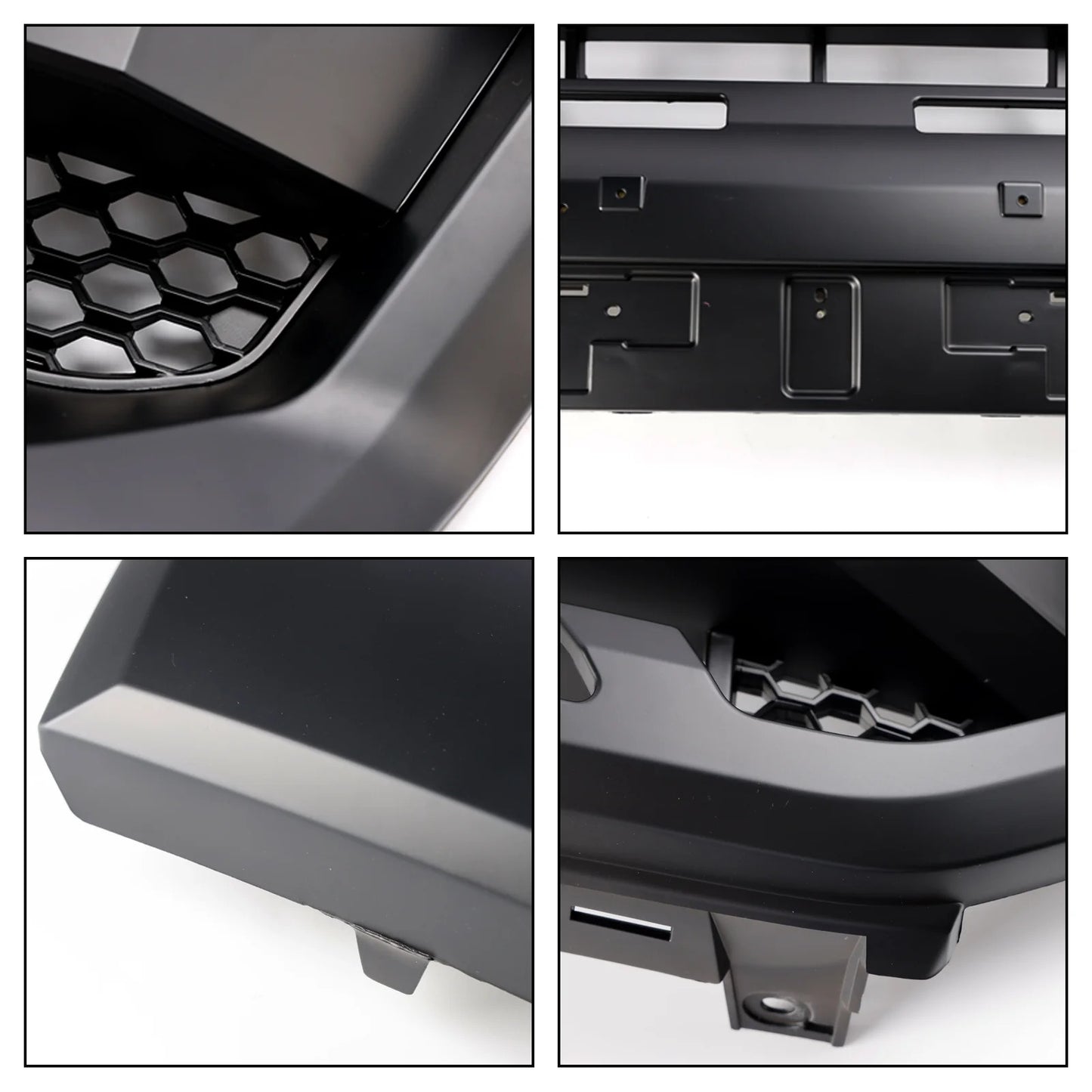 Aftermarket Raptor Style Honeycomb Black Front Grille w/ 3 White LED Lights for Ford Ranger 2019–2023