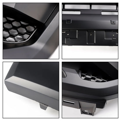 Aftermarket Raptor Style Honeycomb Black Front Grille w/ 3 White LED Lights for Ford Ranger 2019–2023