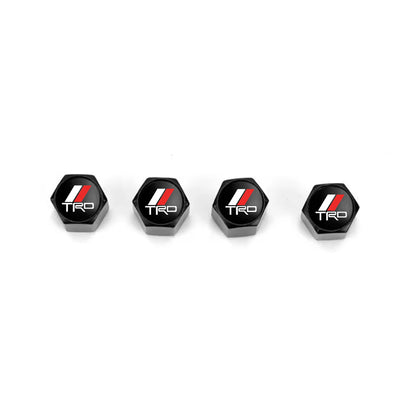 TRD Style Black Keychain & Valve Cap Bundle – Aluminum Tire Valve Caps + Keychain Set